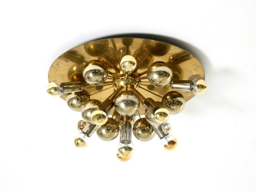 Original 1970s large Cosack Sputnik Space Age ceiling lamp in brass color