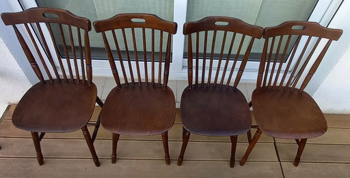 4x Chaises Bistrot Western Vintage