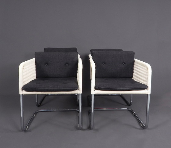 Image 1 of Set of Tecta D43 White Cantilever Chairs