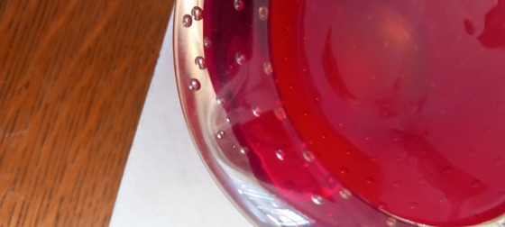 Image 1 of Rare and exceptional modernist ashtray / trinket tray in heavy Bohemian crystal, in uranium glass, model K169.