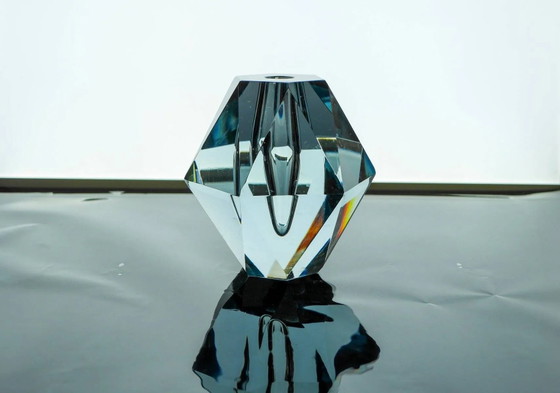 Image 1 of Diamond-shaped crystal vase from Strömbergshyttan
