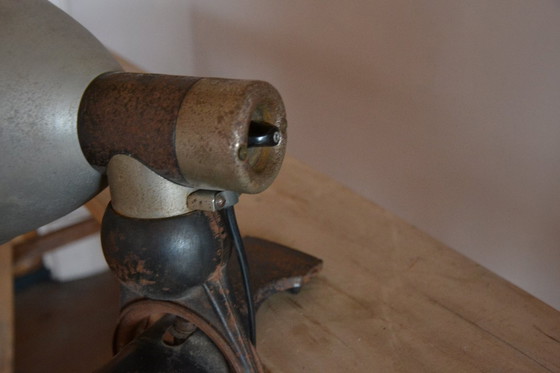 Image 1 of  Jaren 30 vintage werklamp van merk Josef Krös Frankfurt DRP Bauhaus. Klemlamp - industriële lamp