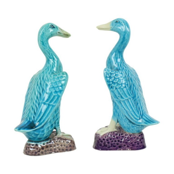 Image 1 of Duck Figurine Couple Chinese Porcelain