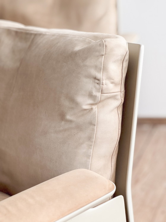 Image 1 of Mid-Century Modern Lounge Sofa, Armchair and Table, Sofa Set in Glass Fiber and Suede by Dieter Rams for Vitsoe, Germany, 1960s,
