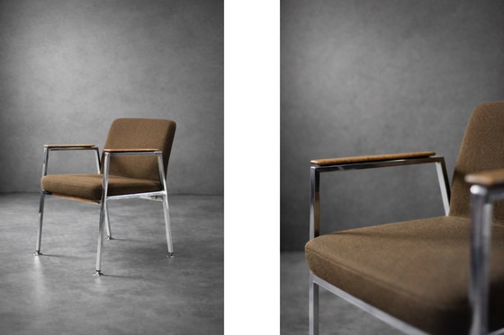 Image 1 of Sedia da conferenza marrone moderna tedesca vintage di metà secolo di Drabert, anni '70