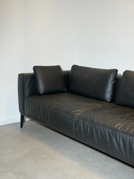 Canapé 3 places Indera en cuir noir – banken (photo 2 of 7)