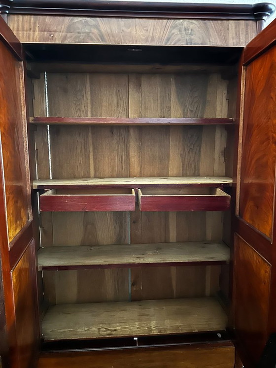 Armadio per la biancheria Biedermeier antico (mogano), Legno, Marrone, Klassiek (foto 2 di 5)