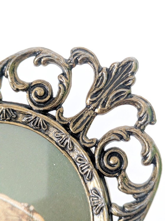 Image 1 of Set di 6 stampe d'arte vittoriane, cornice vintage in metallo dorato, Made in Italy, anni '70