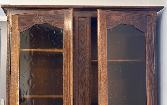 Image 1 of Bibliothèque vitrée en chêne massif Made in France Riskoff 