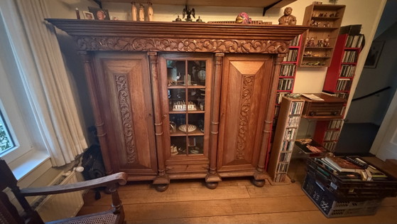 Image 1 of Antique Javanese mahogany wall unit