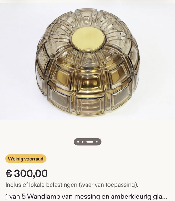 Image 1 of Plafonnier/applique murale vintage Glashütte Limburg des années 1960