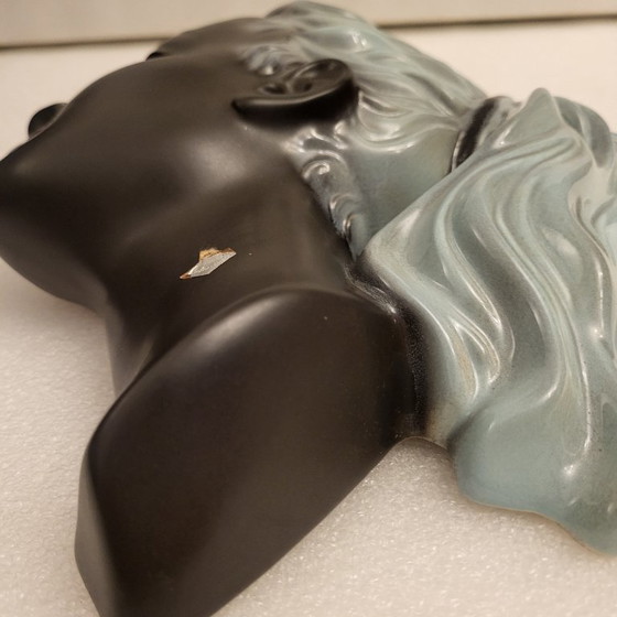 Image 1 of Head, bust, female profile in glazed ceramic from Cortendorf, West Germany, 1950-60