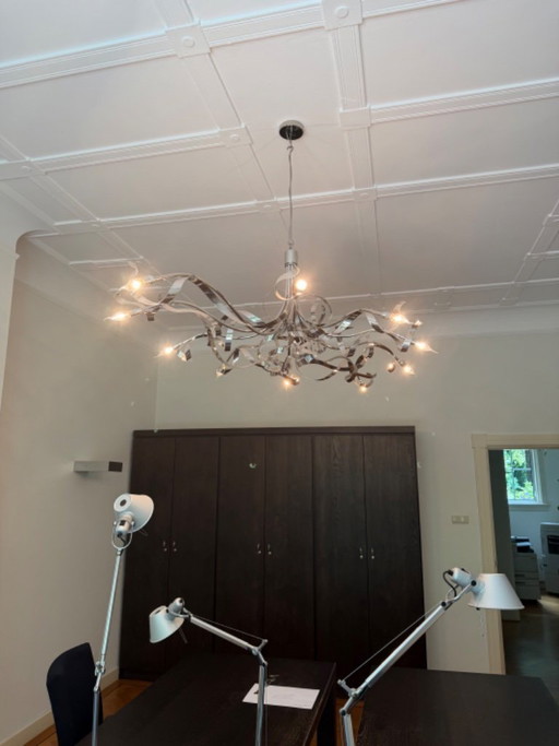 2x Lampe à suspension à 10 bras Jacco Maris Ruban Plié – Chrome