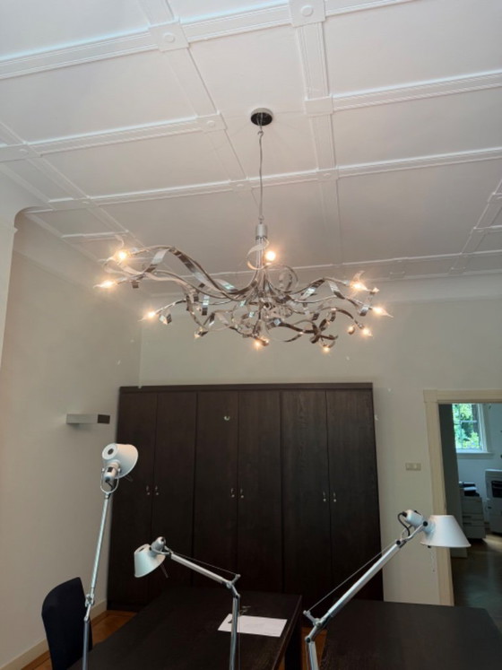 Image 1 of 2x Lampe à suspension à 10 bras Jacco Maris Ruban Plié – Chrome