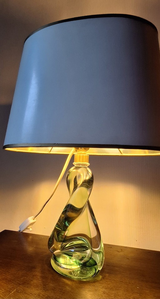 Val Saint Lambert glass lamp