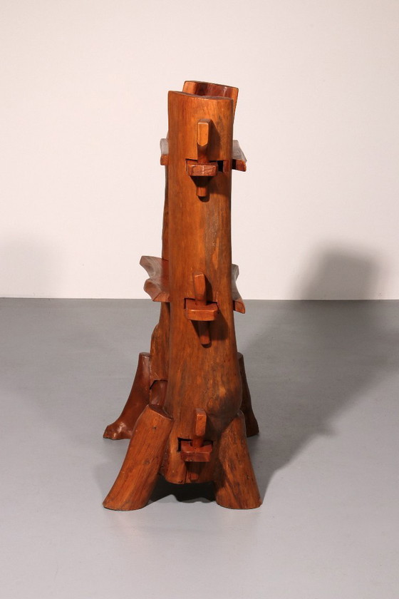 Image 1 of Una giocosa libreria francese di metà secolo in legno 1960