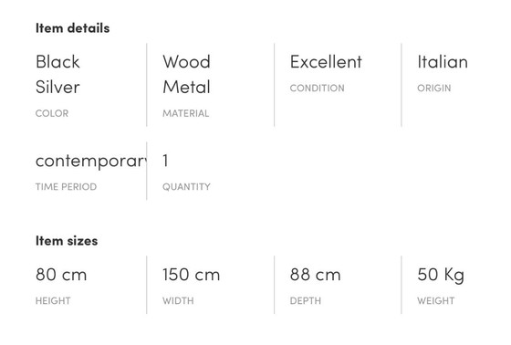 Image 1 of Black extendable dining table