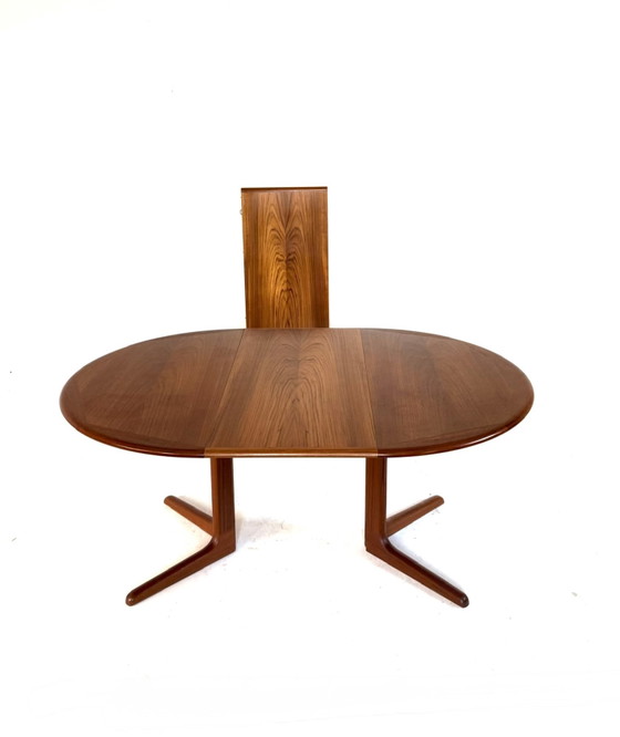 Vintage extendable Danish dining table, Falster Møbelfabrik '60 – Wood, Metal (photo 7 of 15)