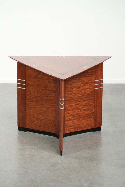 Tavolino/tavolino laterale di lusso dal design triangolare, in stile Art Déco, della serie Decoforma, firmato Schuitema.