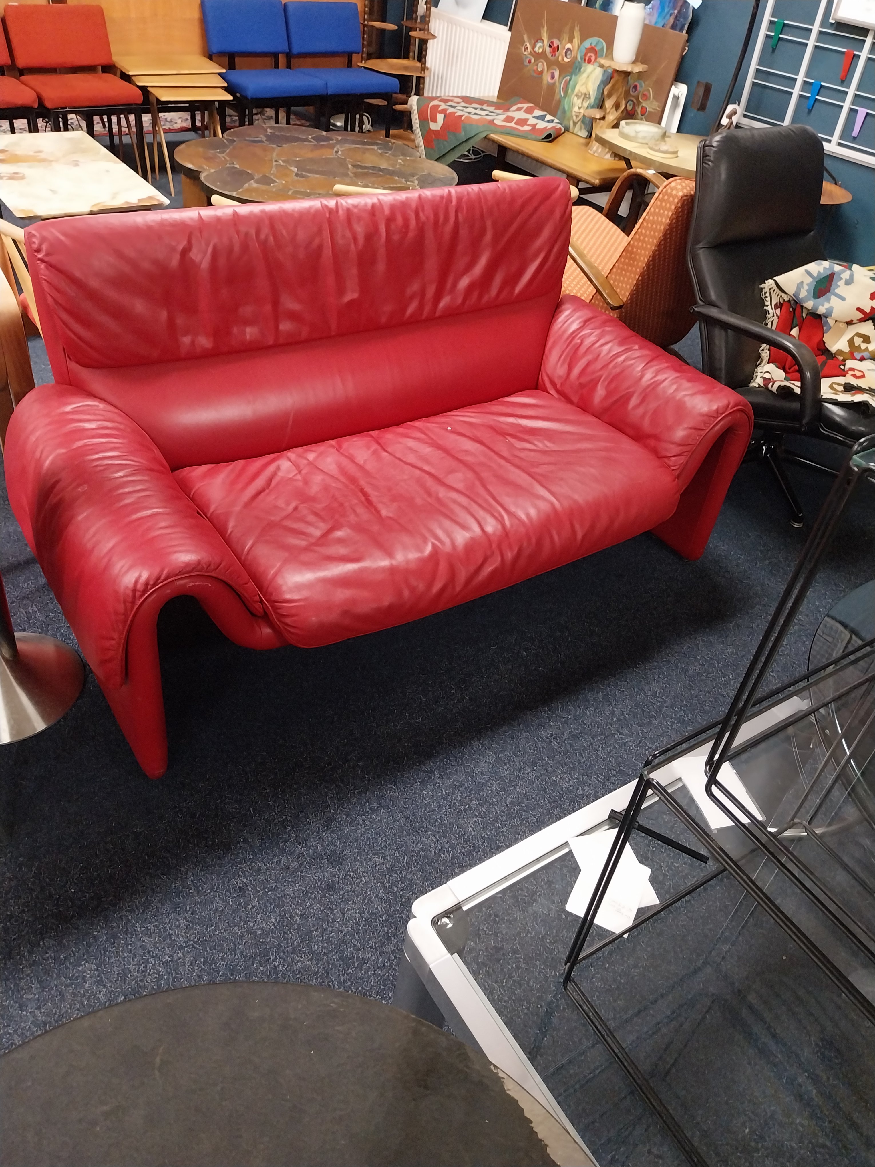 1 x De Sede DS2011 1980 cuir rouge