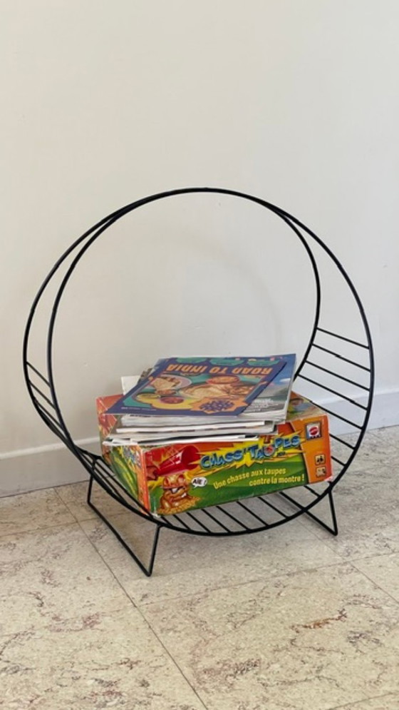 Vintage Magazine Rack Log Holder – Metal (photo 38 of 44)