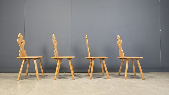 Image 1 of Vintage rustic tiroler dining chairs, 1960s