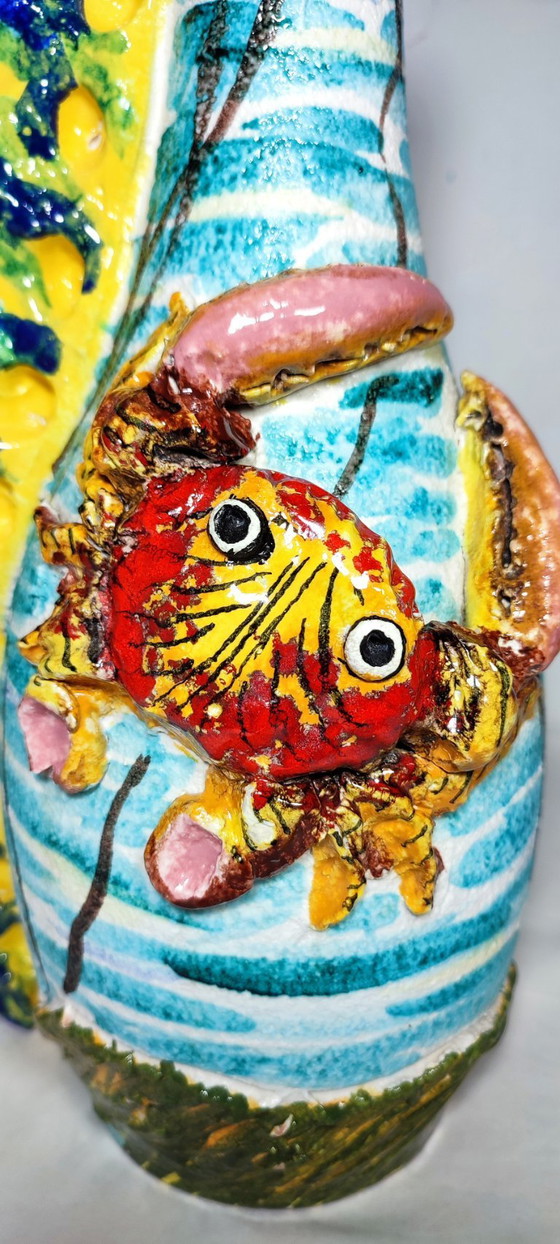 Image 1 of Vaas van keramiek "IAMA Albisola", Italië, jaren 1970