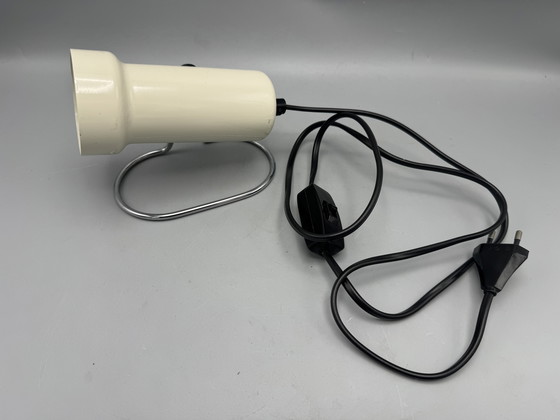 Image 1 of Projecteur vintage crème avec base chromée