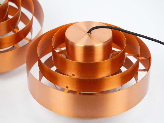 Image 1 of Pair of 2 Danish vintage pendant lamps Ultra by Jo Hammerborg, Fog og Morup, 1960s