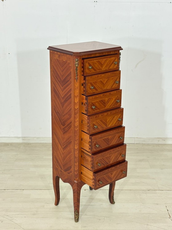 Image 1 of Cassettiera in stile barocco a 7 cassetti / cassettiera vintage da ingresso / mobile lavabo / mobile da ingresso