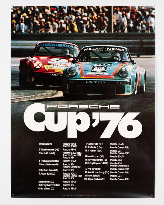 Image 1 of Porsche Cup 1976 – Poster originale Porsche vintage di Werbeagentur Strenger – Vintage Motorsport – 102x76 cm