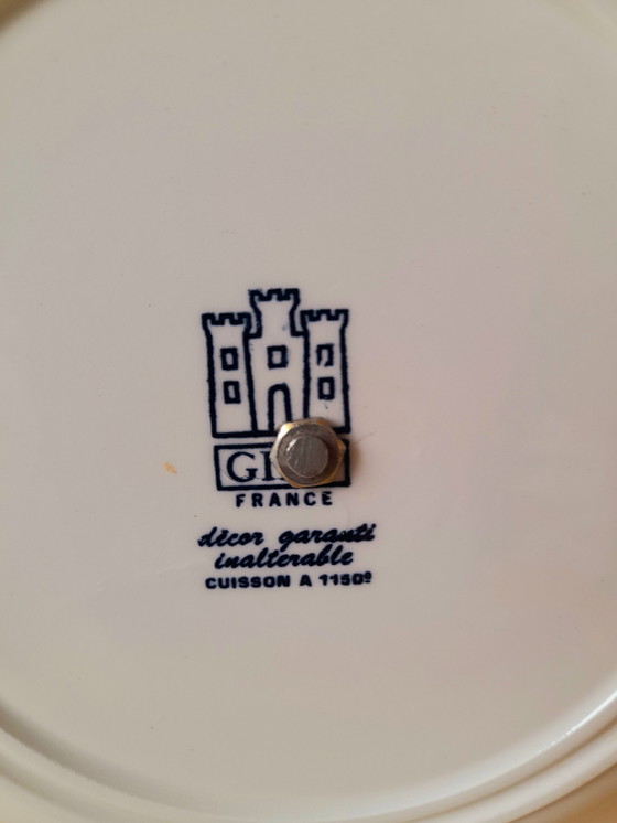 Image 1 of Gien Ibis porcelain appetizer/cake serving set