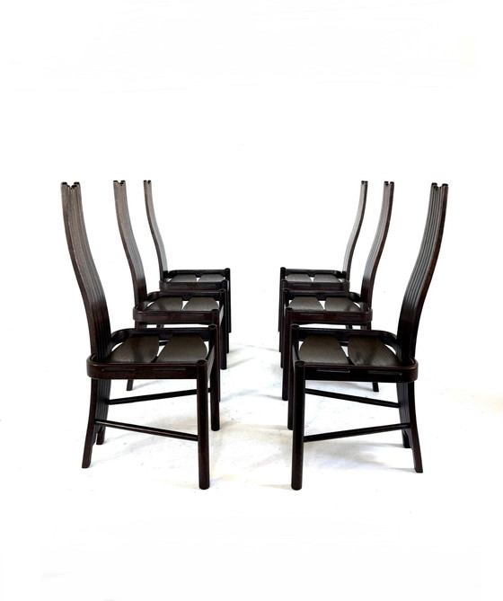 Image 1 of Set of 6 vintage Allmilmö dining chairs, 1980s