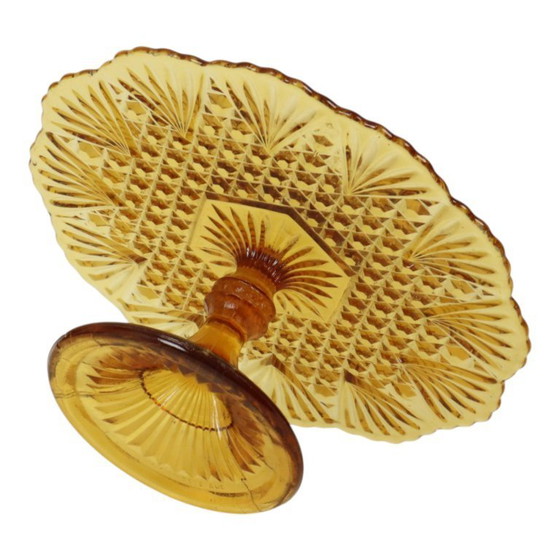 Image 1 of Présentoir à gâteaux vintage Art Déco en ambre