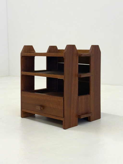 Comodino Art Déco in rovere massiccio