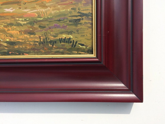 Image 1 of Olie: S. Vilata, Herfst landschap (51 x 59 cm) Vintage 70s