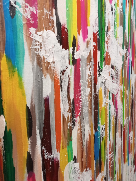 Image 1 of T. van Steenbergen "Stripes" 100 x 100 cm