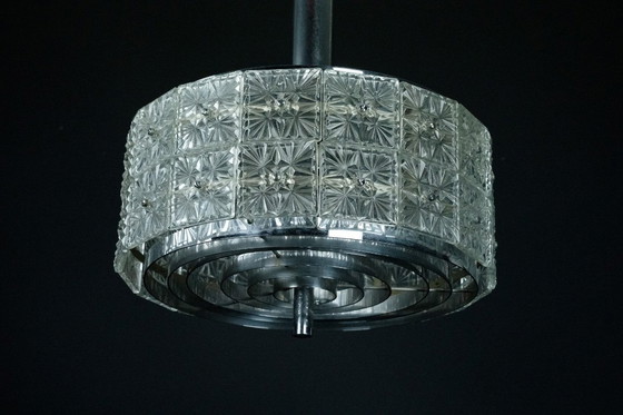 Image 1 of Lampadario vintage Kinkeldey in cristallo e cromo. Germania anni '60