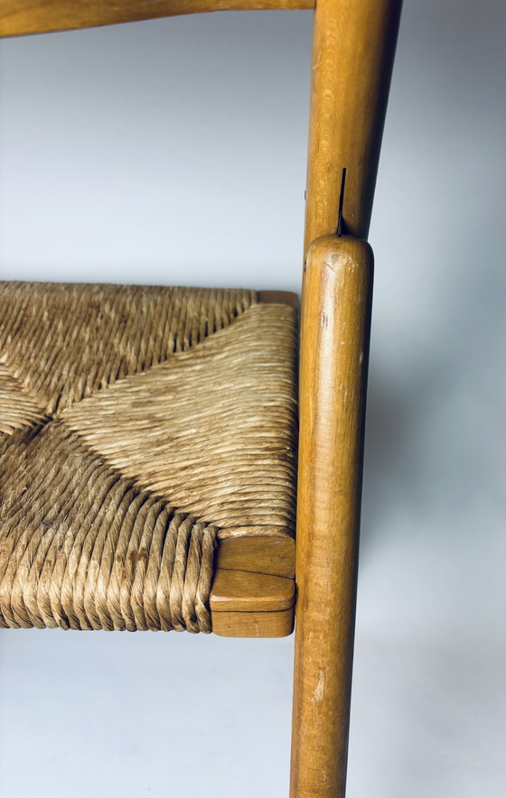 Image 1 of Set of 2 vintage wooden folding chairs with rattan seats – 1970s/1980s kg