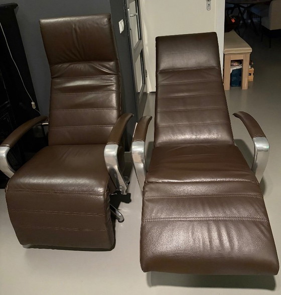 2 sillones reclinables ajustables Montel, cuero marrón oscuro. – Leather (photo 6 of 6)
