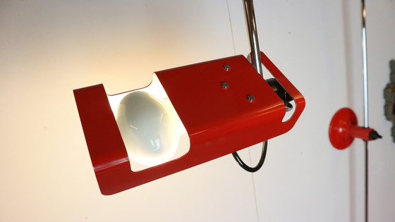 Image 1 of Lampe murale rouge en forme d'araignée de Joe Colombo pour O-Luce, 1965
