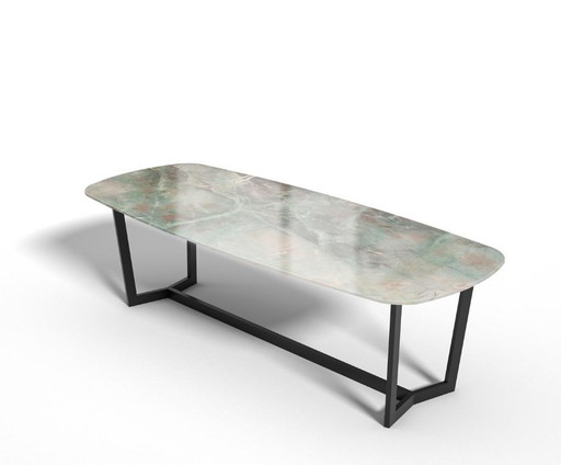 Beautiful quartzite oval dining table (220x90)
