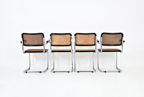 Image 1 of Sillas de comedor estilo B32 de Marcel Breuer, juego de 4