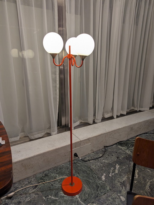 Lampadaire vintage Space Age orange - LeClaire Schäfer - 1970