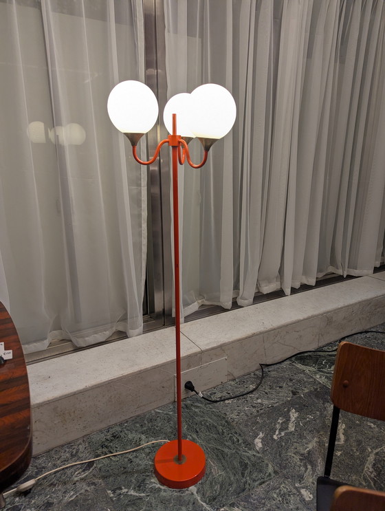 Image 1 of Vintage Space Age Oranje Vloerlamp - LeClaire Schäfer - 1970s