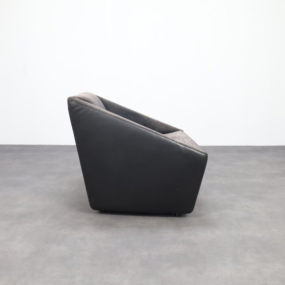 Image 1 of Postmoderne leren fauteuil op wielen van Cor
