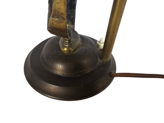 Image 1 of Lampe de table vintage - laiton - style Hollywood Regency - « Dame à la crinoline » années 1940