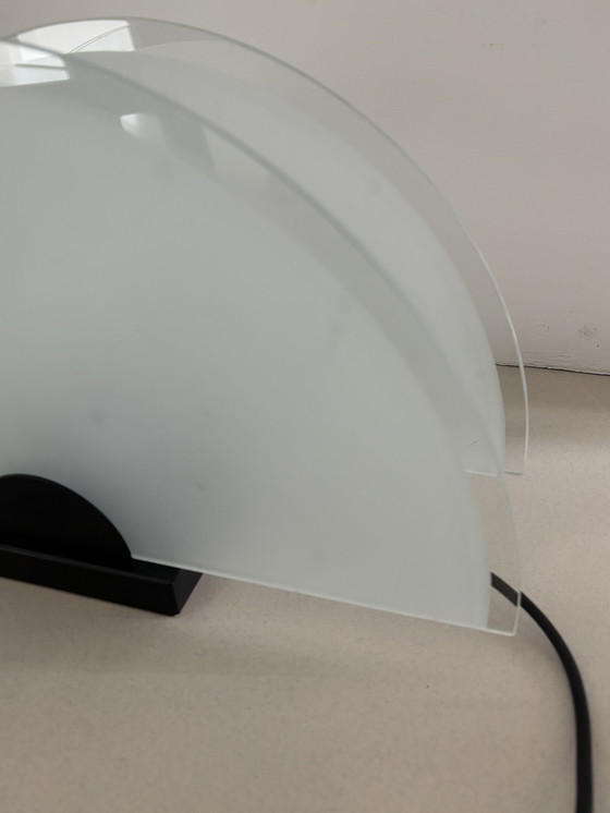 Image 1 of Tischlampe aus Glas im Stil des Art déco Revival der 1980er Jahre