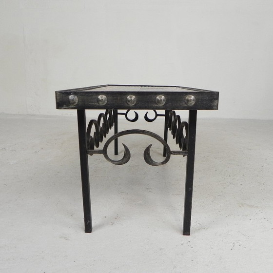 Mid Century Brutalist Tegeltafel, Met 10 Tegels En Stalen Frame, Jaren 60 – Bijzettafels, Iron, Ceramic (photo 10 of 22)