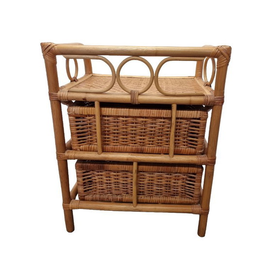 Image 1 of Comodino vintage in rattan